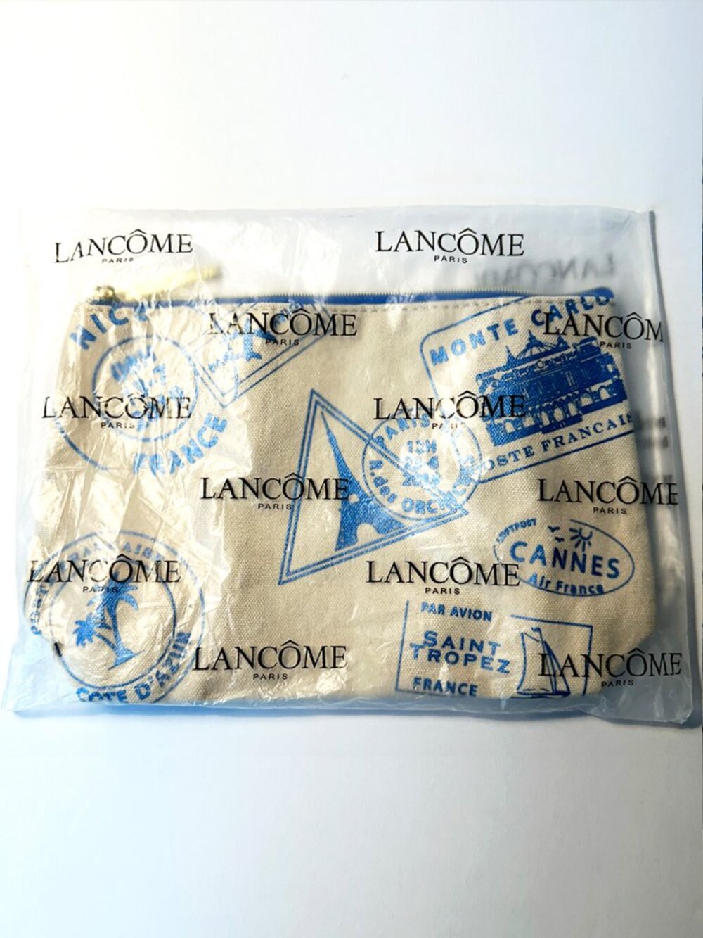 Lancome Passport to Paris Canvas Cosmetic Makeup Bag NEW & FACTORY SEALED!